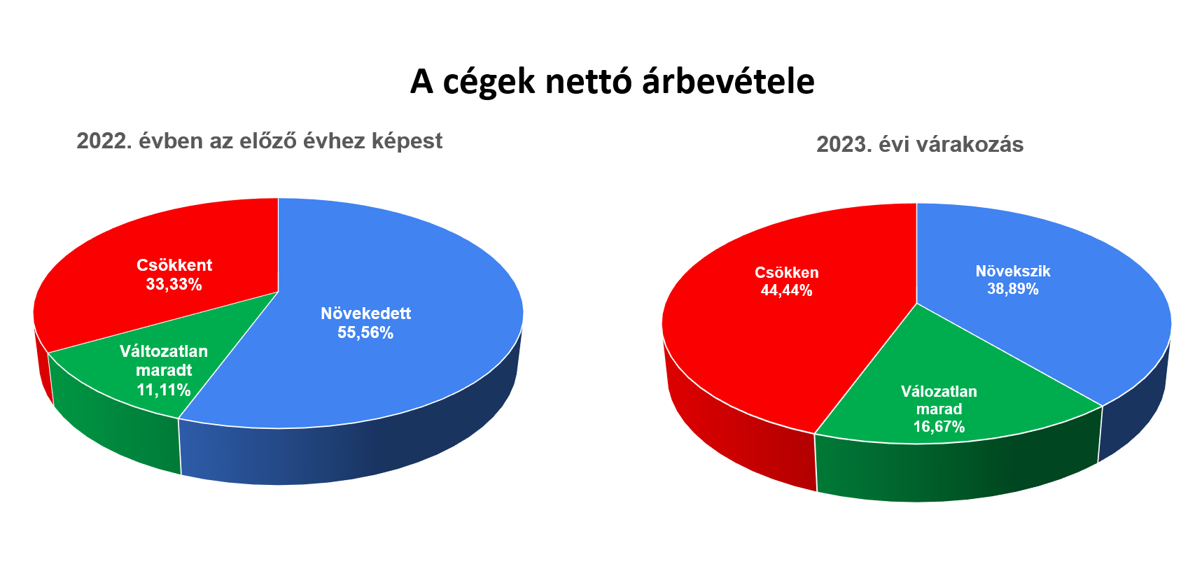 A cégek nettó árbevétele Forrás: ÉVOSZ felmérés